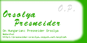 orsolya presneider business card